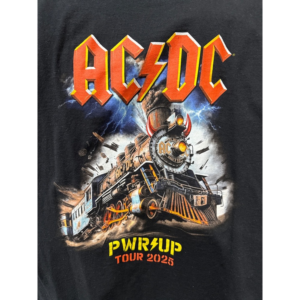 ACDC PWR UP Tour 2025 Concert T-Shirt Mens Large Black North America Graphic Tee